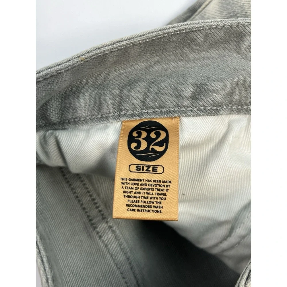 Grindhouse Denim Jean Shorts Men's Size 32 Gray Wash Distressed Bermuda NEW